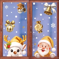Adesivos de Parede Estáticos de Natal - Papai Noel, Boneco de Neve e Alce | Decoração de Janela Fácil e Reutilizável - imagem 1
