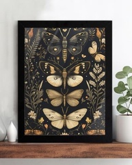 Pôster de Arte Gótica de Borboleta - Estética Dark Floral para Decoração de Parede e Mesa 15x20cm - imagem 5