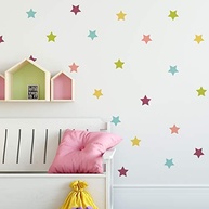 Adesivo de Parede Infantil Estrelas Coloridas - Kit com 50 Unidades para Decoração Divertida - imagem 2