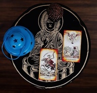 Toalha de Parede Wiccan Buda Dourado - 45,72 cm em Algodão com Franjas e Arte Manual - imagem 3