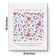 Verso da Bíblia Isaías 40:8 - Arte de Parede Cristã em Tela 20x25cm | Decoração Religiosa Inspiradora - imagem 3