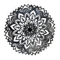 Mandala de MDF Preto 30cm para Decoração de Parede ou Porta - Estilo Moderno - imagem 1