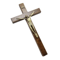 Crucifixo de Parede 23 cm em Madeira com Cristo em Metal - Decoração Religiosa Elegante - imagem 4