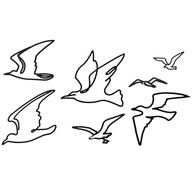 7 Peças de Decoração de Parede Gaivota Náutica em Metal - Arte Costeira Minimalista para Casa e Escritório - imagem 2