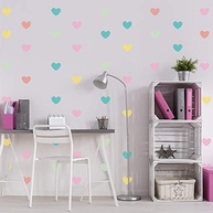 Adesivo de Parede Infantil Coração Colorido Tons Pastéis - Decore o Quarto com Estilo e Facilidade (55un) - imagem 5