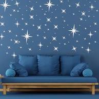 Adesivos Espelhados Estrelados 3D para Decoração de Parede - 42 Peças em Acrílico Prateado - imagem 3