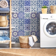 Adesivo de Azulejo Português Royal 10x10 cm | 50 Unidades | Transforme Sua Parede com Estilo Tradicional - imagem 1