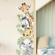 Decalques de Parede Animais da Selva em Aquarela | Tigre, Elefante, Girafa | Removíveis | Ideal para Berçário, Quarto Infantil e Sala de Jogos - imagem 1