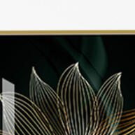 Quadro Decorativo Flor Abstrata Trio Gold – Elegância para Sua Parede - imagem 2