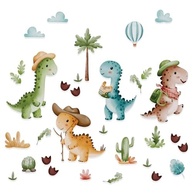 Adesivo de Parede Dinossauros Safari Infantil - Kit com 32 Unidades para Decoração do Quarto - imagem 4