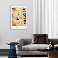 Arte de Parede em Tela Vintage Henri Matisse - Gato Preto na Banheira | Decoração Dopamina Rosa e Verde | 30,5cm - imagem 4