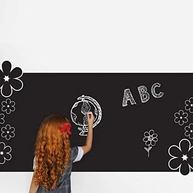 Lousa Adesiva Papel de Parede Preto Fosco 45cm x 2m com 5 Giz - Transforme Sua Parede em uma Área de Criatividade - imagem 5