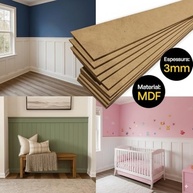 Kit 10 Ripas de MDF Cru para Boiserie Shiplap - Painéis Decorativos para Paredes - imagem 5