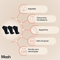 Meias Soquete Mash: Conforto e Qualidade em 3 Pares - imagem 2