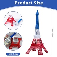 Mini Torre Eiffel Paris 25cm - Decoração Ferro Azul Branco e Vermelho para Casa Escritório - imagem 4