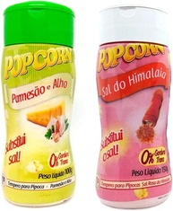 Temperos P/ Pipoca Popcorn Cx 24 Frascos. 12 Parmesão e Alho - 12 Sal do Himalaia - imagem 1