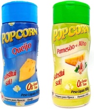 Temperos P/ Pipoca Popcorn Cx 12 Frascos. 6 Queijo - 6 Parmesão e Alho - imagem 1