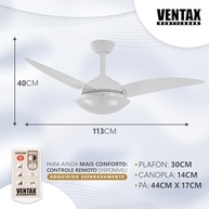 Ventilador de Teto 3 Pás Uno 127V Ventax – Silencioso, Econômico e Moderno - imagem 4