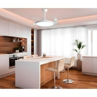 Ventilador de Teto Retrátil com LED 36W, 4 Pás Invisíveis, Controle Remoto, 6 Velocidades, Bivolt - imagem 4