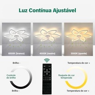 Ventilador de Teto com Luz LED Regulável 30" 6 Pás - Controle Remoto + App - imagem 4