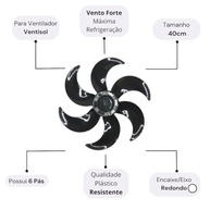 Hélice para Ventilador Ventisol 40cm 6 Pás - Reforço de Potência e Silêncio - imagem 5