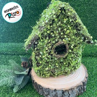 Casa de Passarinho Rústica com Folhas Verdes - 27cm | Decoração Natural para Páscoa - imagem 2
