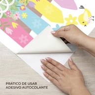 Adesivo de Parede Infantil Árvore Decorativa com Flores, Passarinhos e Borboletas - Lavável e Fácil Aplicação - imagem 5