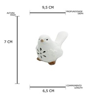 Pássaro Decorativo em Cerâmica Branca - 9,5x6x7cm | Lyor | Design Elegante e Minimalista - imagem 3