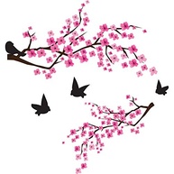 Adesivo de Parede Entardecer Flores & Pássaros - Decore com Charme e Estilo - imagem 3