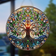 Adesivos de Janela Árvore da Vida Anticolisão - Proteja Pássaros e Decore com Estilo - imagem 3