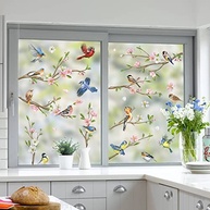 Adesivos de Janela com Design de Galho e Pássaros - Decalques Decorativos para Vidro com Efeito Estático - imagem 5