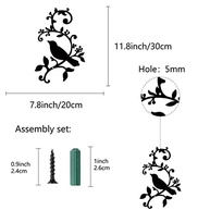 Arte de Parede de Pássaros em Metal Decorativo - Design Folhas e Galhos para Ambientes Internos e Externos - imagem 4