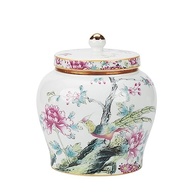 passaros-elegante-com-estampa-e-floral-amada-ceramica-urna-de-para-mae-a-memorial-a