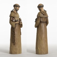 Estátua de São Francisco com Pássaros 30,5 cm - Escultura em Resina com Detalhes Pintados à Mão - imagem 4