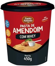 SANTO ANTONIO ALIMENTOS PASTA DE AMENDOIM C/ WHEY POTE 450G - imagem 1