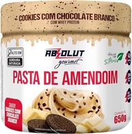 Absolut Nutrition, Pasta de amendoín gourmet, adoçado com stévia, Sabor cookies com chocolate branco, 650 gramas - imagem 1