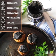 Pasta de Gergelim Preto Integral Tahine Black 220g Alimentação Saudável Saboroso Puro Fitness Acompanhamento Finaliza Pratos Sésamo Real - imagem 1