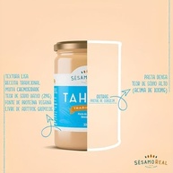 Kit 1 Tahine Tradicional 320g 1 Tahine Integral 350g Sésamo Real Pasta de Gergelim - imagem 1