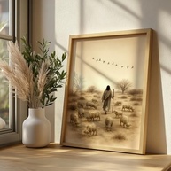 Quadro Decorativo Jesus Pastor - Moldura Religiosa com Fé, Esperança e Inspiração Cristã - imagem 5