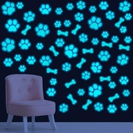 127 Adesivos de Pata de Cachorro que Brilham no Escuro - Decalques Luminosos Removíveis para Decoração Infantil - imagem 5
