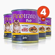 Patê Finotrato Gatos Carne: Kit com 4 Latas 280g - imagem 1