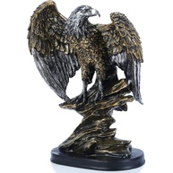 H&W Estátua de Águia Patriótica em Resina com Pátina Bronze - 26cm, Decoração Elegante e Simbólica - imagem 1