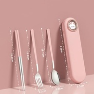 Conjunto de Talheres Aço Inox 304 com Pauzinhos Antiderrapantes | Portátil para Viagem e Acampamento - imagem 3
