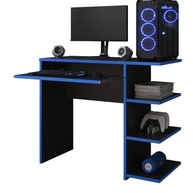 Mesa Escrivaninha Gamer Preto/Azul - Design Moderno para PC e Escritório - imagem 5