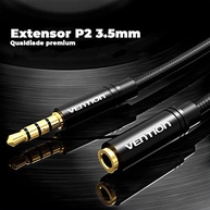 Cabo Extensor P2 Premium Vention 1,5m: Som Imersivo e Liberdade para PC e Microfone - imagem 3