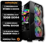 PC GAMER RYZEN 5 5600GT, 32GB DDR4 3200MHZ, SSD M.2 NVME 500GB, VEGA 7, FONTE 500W - imagem 1