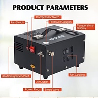 Compressor PCP 4500PSI 12V/110V/220V Portátil - Inflador Airgun, Paintball e Cilindros de Mergulho - imagem 5