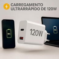 Carregador Turbo 120W USB-C PD + USB-A: Carregamento Rápido e Seguro para Todos Seus Dispositivos - imagem 4