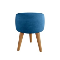 Puff Redondo Estofado Azul-Marinho com Pé Palito - Decore com Estilo e Conforto - imagem 4