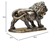 Leão Andando Em Pé - Estátua Decorativa Dourada com Base Luxuosa - imagem 3